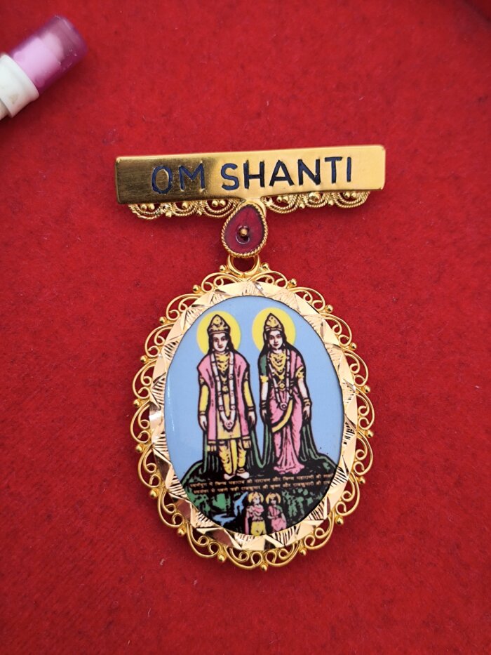 22K Beautiful Hallmarked Om Shanti BK Gold Badge with Laxmi Narayan Design – 4.850 gm | Sai Jewellers - Image 2