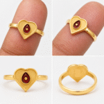 22k Hallmarked Gold Heart Shape Brahma Kumaris Ring – Om Shanti Spiritual Jewelry | Sai Jewellers Abu Road - Image 4