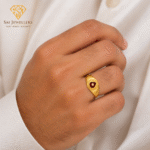 22k Hallmarked Gold Baba Ring – Red Brahma Kumaris Symbol Ring | Sai Jewellers Abu Road-BKGR26 - Image 3