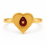 22K Gold Heart Shape Shiv Baba Spiritual Ring