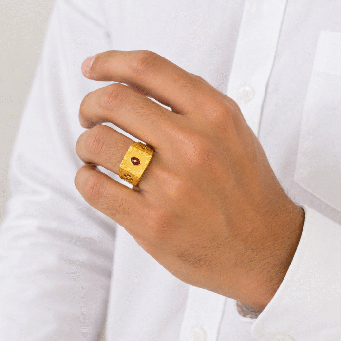 22k Hallmarked Gold Brahma Kumaris Spiritual Ring – Om Shanti Design | Sai Jewellers Abu Road-BKGR32 - Image 2