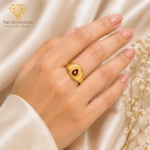 22k Hallmarked Gold Baba Ring – Red Brahma Kumaris Symbol Ring | Sai Jewellers Abu Road-BKGR26 - Image 2