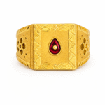 22k Hallmarked Gold Brahma Kumaris Spiritual Ring – Om Shanti Design | Sai Jewellers Abu Road-BKGR32