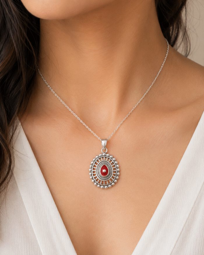 925 Silver Brahma Kumaris Pendant – Spiritual Om Shanti Jewelry - Image 4