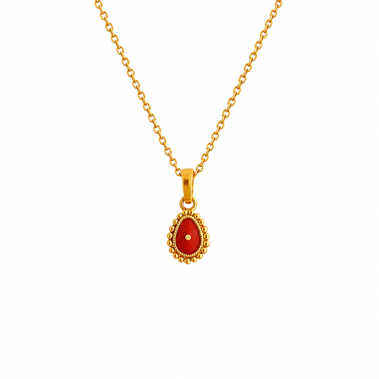 22K Hallmarked Gold Brahma Kumaris Pendant – Lightweight Baba Symbol Design -BKGP16