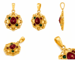 22K Hallmarked Brahma Kumaris Gold Pendant | BK Red Stone Meena Pendant | Sai Jewellers -BKGP18 - Image 3