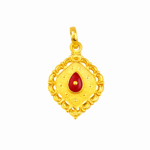 22K Gold Brahma Kumaris Light Weight Pendant | 0.850gm Spiritual Jewellery - Image 2