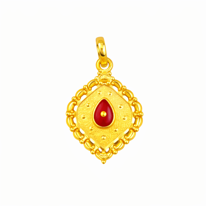 22K Gold Brahma Kumaris Light Weight Pendant | 0.850gm Spiritual Jewellery - Image 2