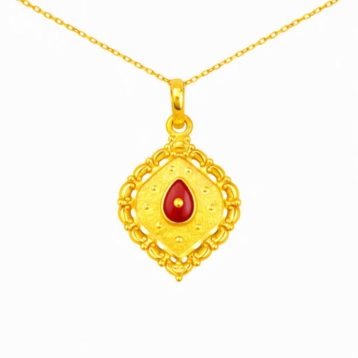 22K Gold Brahma Kumaris Light Weight Pendant | 0.850gm Spiritual Jewellery - Image 1