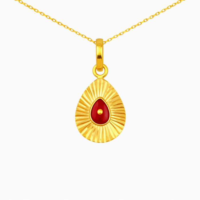 22K Gold Brahma Kumaris Light Weight Pendant | 0.850gm Spiritual Jewellery - Image 1