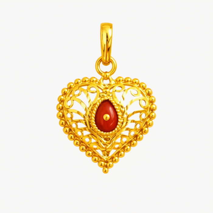 22K Hallmarked Gold Brahma Kumaris Heart Pendant – Divine Symbol Designer (2.300 gm)-BKGP12 - Image 2