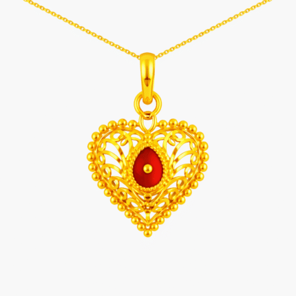22K Hallmarked Gold Brahma Kumaris Heart Pendant – Divine Symbol Designer (2.300 gm)