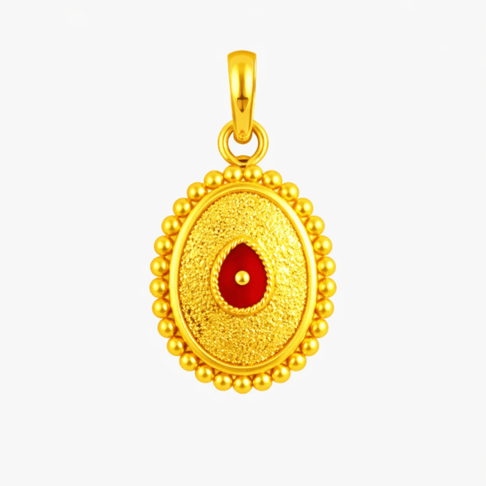 22K Hallmarked Gold Brahma Kumaris Oval Pendant – Divine Symbol Designer – BKGP13 - Image 2