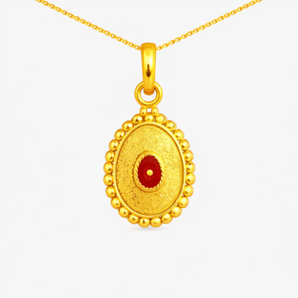 22K Hallmarked Gold Brahma Kumaris Oval Pendant – Divine Symbol Designer (2.400 gm) – BKGP13