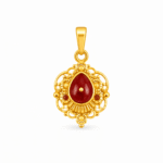 22K Hallmarked Brahma Kumaris Gold Pendant | BK Red Stone Meena Pendant | Sai Jewellers -BKGP19 - Image 3