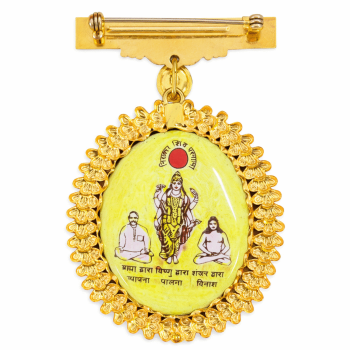 22K Gold Brahma Kumaris Om Shanti Badge – 9.750 gm Spiritual Jewellery | Sai Jewellers  - BKGBS14 - Image 2
