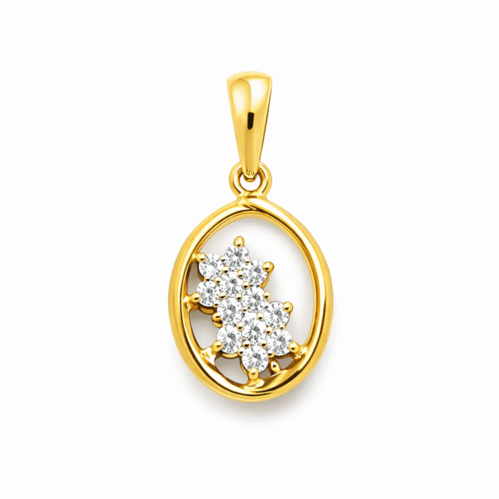 Copilot_20260525_075006 18K Hallmarked Gold Floral Oval Pendant