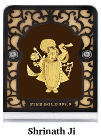 24K Gold Shrinathji Photo Frame