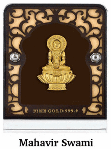 24K Gold Mahavir Swami Photo Frame