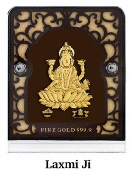 24K Gold Laxmi Ji Photo Frame
