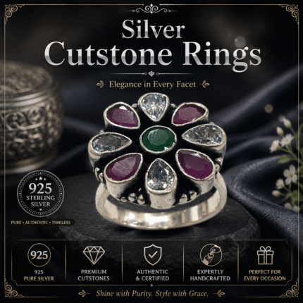 Silver Cutstone Rings