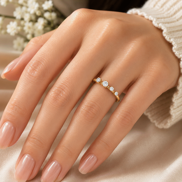 Classic Five Diamond Engagement Ring - S22 - Image 2