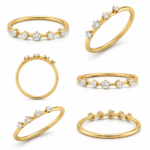 Classic Five Diamond Engagement Ring - S22 - Image 3