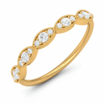 Five Oval Pattern Engagement Diamond Ring
