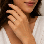 Five Oval Pattern Engagement Diamond Ring - Image 2