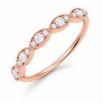 Five Oval Pattern Engagement Diamond Ring - Image 5