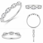 Five Oval Pattern Engagement Diamond Ring - Image 4