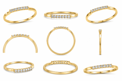 nine-line Diamond Engagement Ring - S29 - Image 3