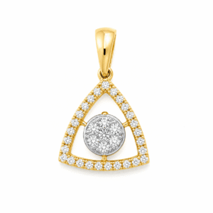 18K Hallmarked Gold Triangle Pendant – IGI Certified Diamonds 0.45 ct (H‑I Color, SI Clarity) | Sai Jewellers