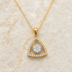 18K Hallmarked Gold Triangle Pendant – IGI Certified Diamonds 0.45 ct (H‑I Color, SI Clarity) | Sai Jewellers - Image 4