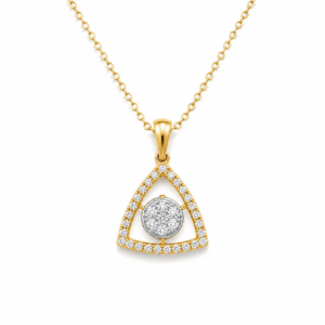18K Hallmarked Gold Triangle Pendant – IGI Certified Diamonds 0.45 ct (H‑I Color, SI Clarity) | Sai Jewellers - Image 2