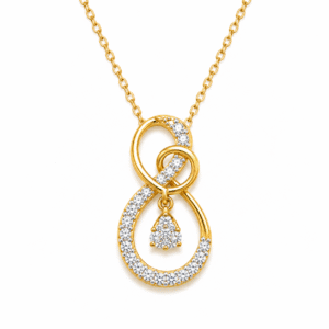 18K Hallmarked Gold Infinity Pendant – IGI Certified Diamonds 0.34 ct (H‑I Color, SI Clarity) | Sai Jewellers - Image 3