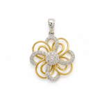 18K Hallmarked Gold Flower Pendant IGI Certified Diamonds