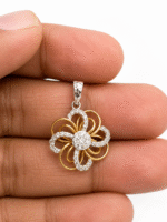 18K Hallmarked Gold Flower Pendant IGI Certified Diamonds 0.46 ct (H‑I Color, SI Clarity) | Sai Jewellers - Image 5