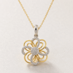 18K Hallmarked Gold Flower Pendant IGI Certified Diamonds 0.46 ct (H‑I Color, SI Clarity) | Sai Jewellers - Image 2