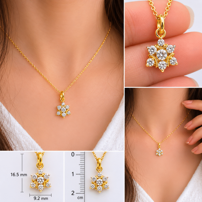 18K Gold Star Pendant IGI Certified Diamond 0.17 ct (H‑I Color, SI Clarity) | Sai Jewellers - Image 5