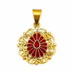 22K Hallmarked Brahma Kumaris Gold Pendant | BK Red Stone Meena Pendant | Sai Jewellers -BKGP20 - Image 3