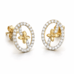18K Hallmarked Gold Diamond Earrings
